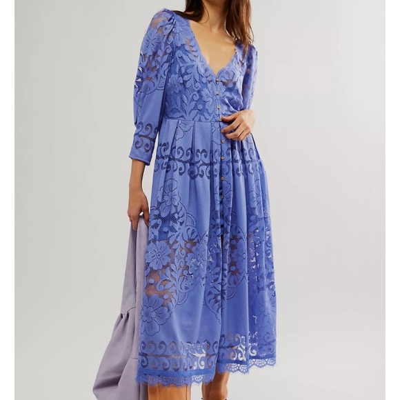 long sleeve long royal blue dress Long Sleeves Royal Blue Lace Ball Gowns Wedding Dresses main image 0